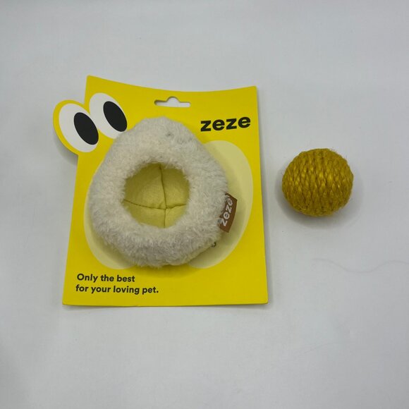 Zeze Boiled Egg Catnip Sisal Ball Cat Toy - Picture 4 of 7